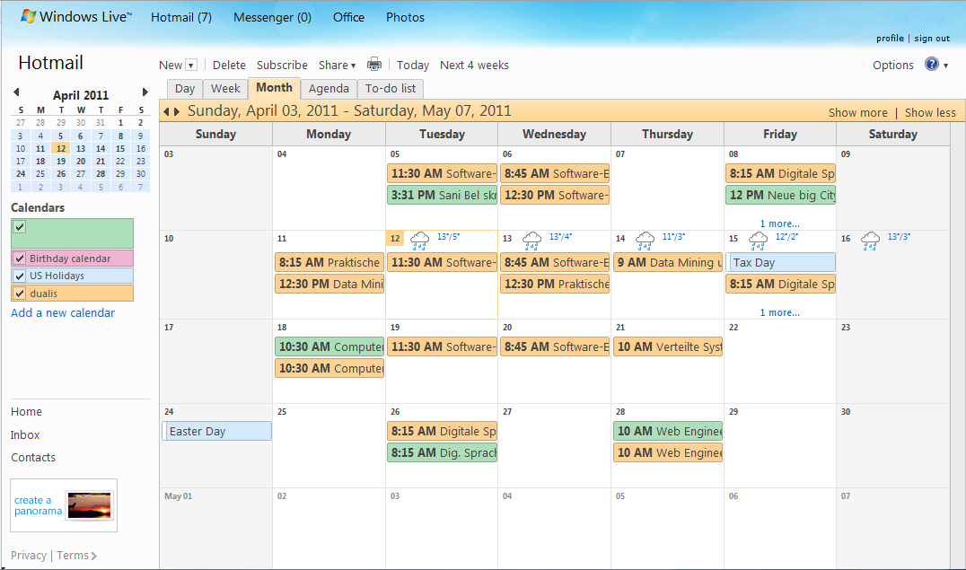 Windows Live im Web.